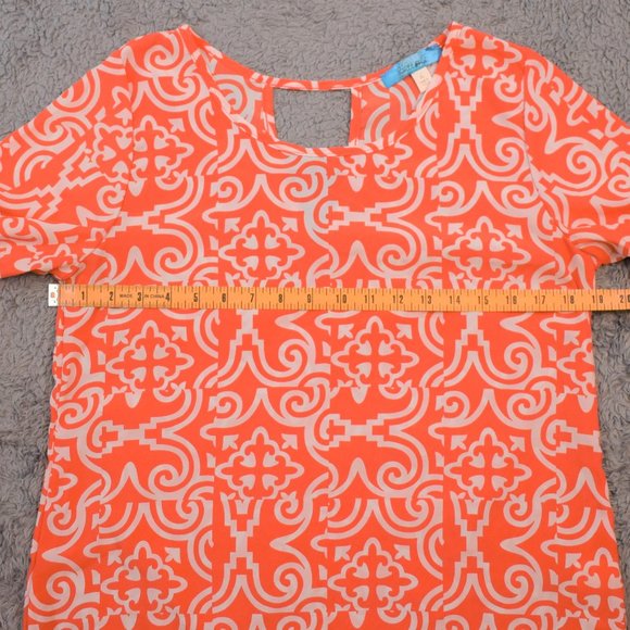 Buttons Geometric Print 3/4 Sleeve Dress Shirt - Picture 10 of 12